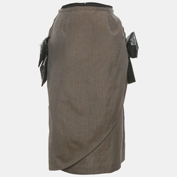 Maison Martin Margiela Dresses & Skirts - Maison Martin Margiela Brown Printed Linen & Mohair Exaggerated Bow Skirt L